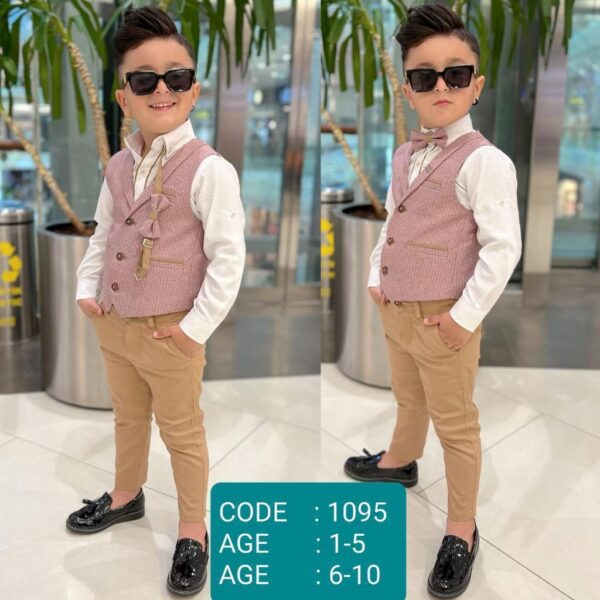 Boys 4pcs Waistcoat Set - Image 3