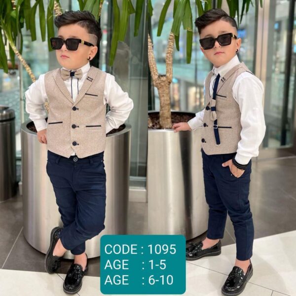 Boys 4pcs Waistcoat Set - Image 4