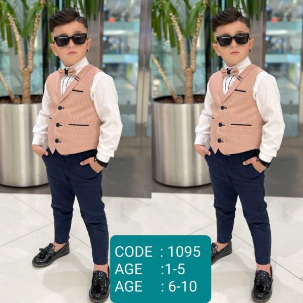 Boys 4pcs Waistcoat Set - Image 5