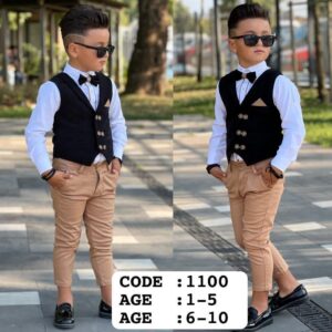 Boys 4pcs Waistcoat Set