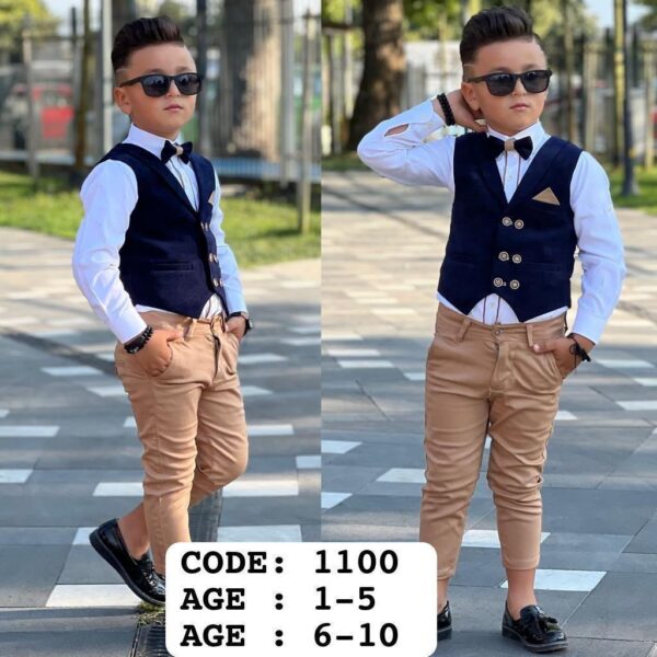 Boys 4pcs Waistcoat Set - Image 3