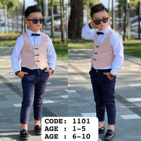 Boys 4pcs Waistcoat Set - Image 2