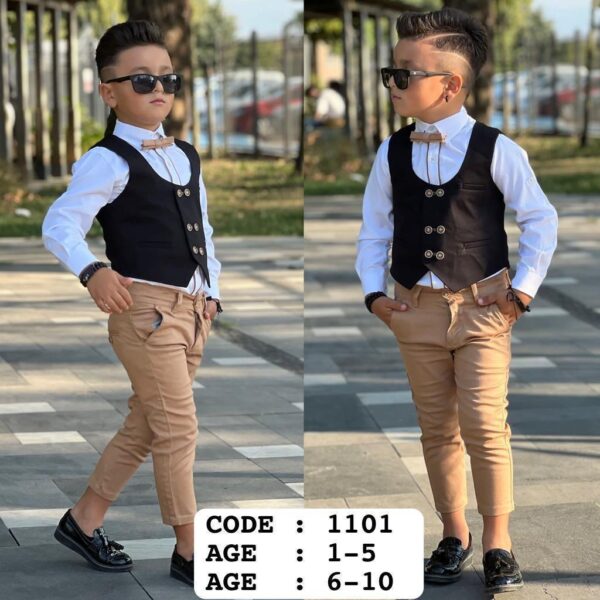 Boys 4pcs Waistcoat Set - Image 5