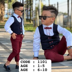 Boys 4pcs Waistcoat Set