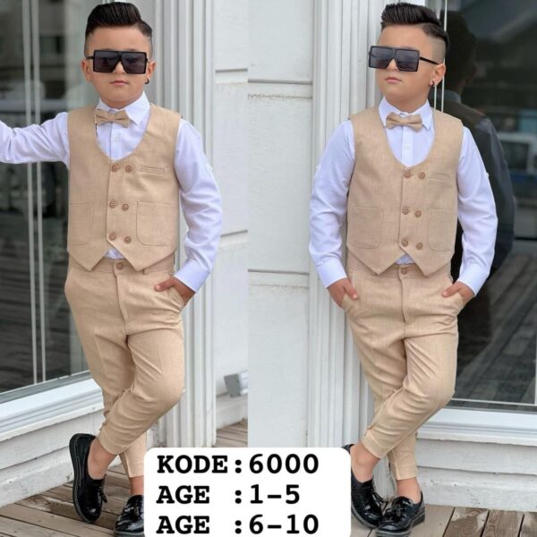 Boys 4pcs Waistcoat Set - Image 4