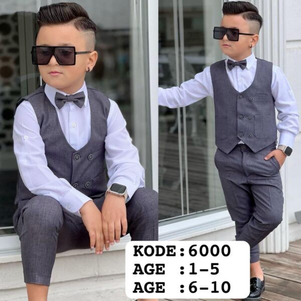Boys 4pcs Waistcoat Set - Image 3