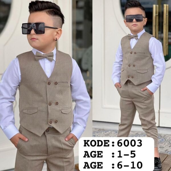 Boys 4pcs Waistcoat set - Image 2