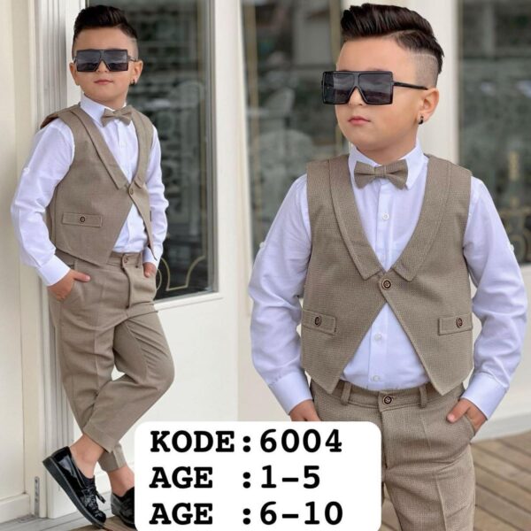 Boys 4pcs Waistcoat set - Image 2