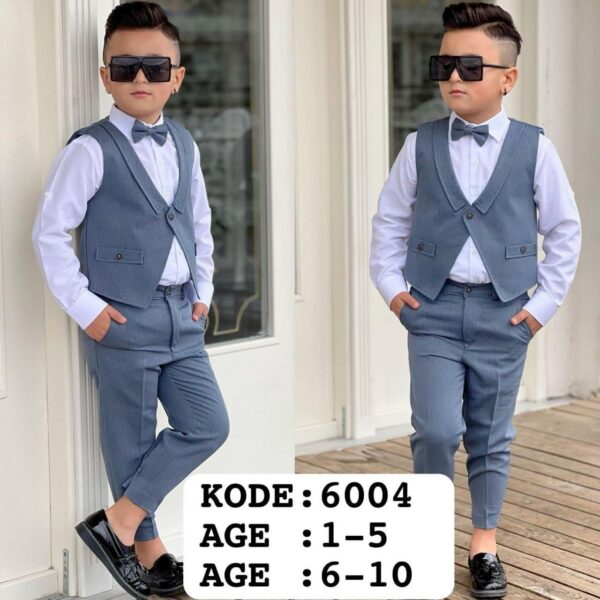 Boys 4pcs Waistcoat set - Image 3