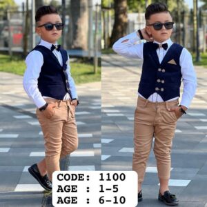 Boys 4pcs Waistcoat Set