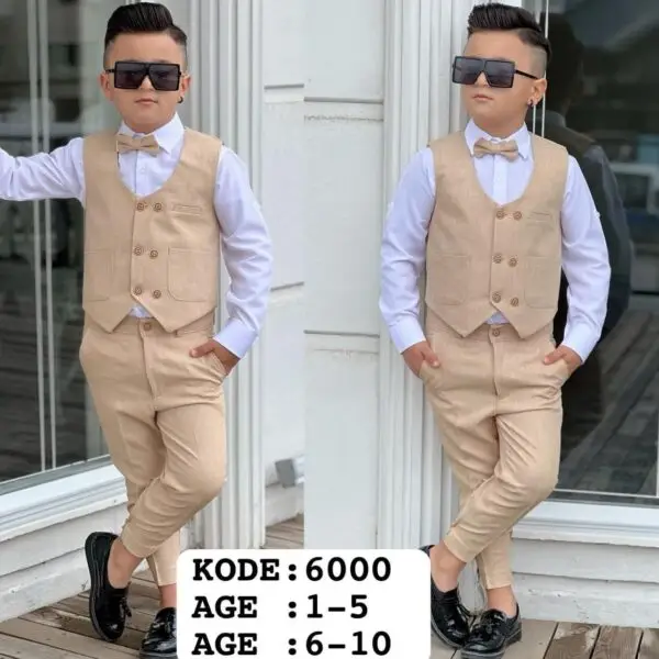 Boys 4pcs Waistcoat Set